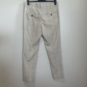 H&M Slim Fit Plaid Pants – Size 32 – Beige & Lilac Check